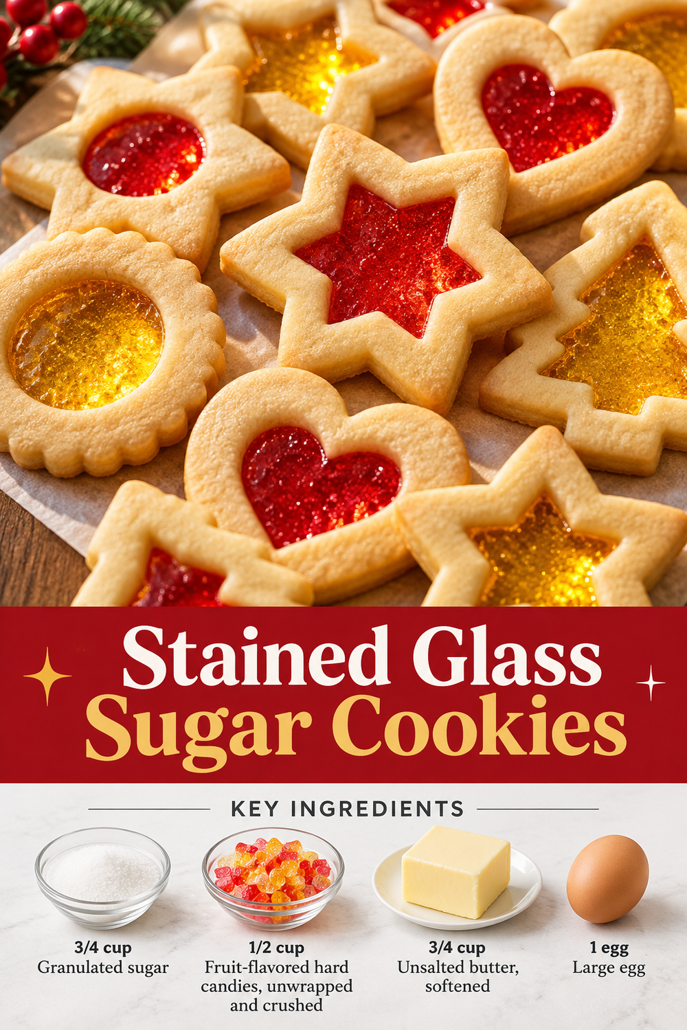 Portrait stained-glass sugar-cookie graphic