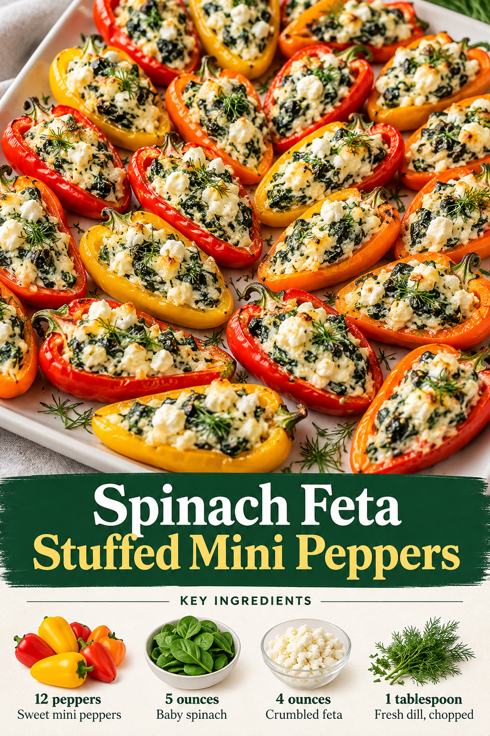 Portrait spinach feta stuffed mini pepper graphic