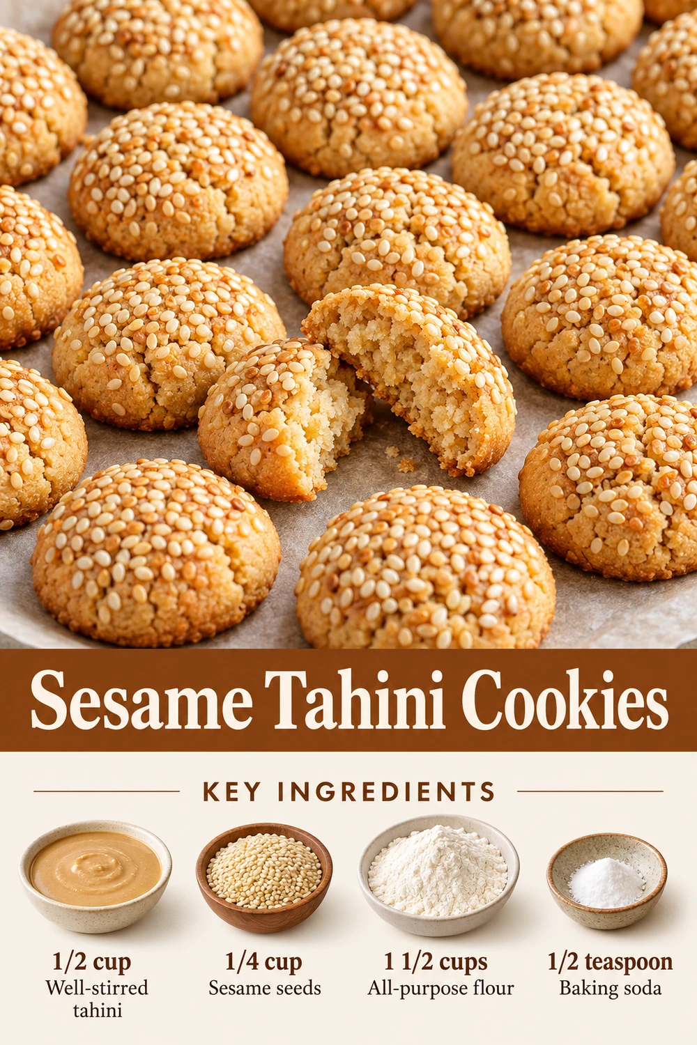 Portrait sesame tahini cookies graphic