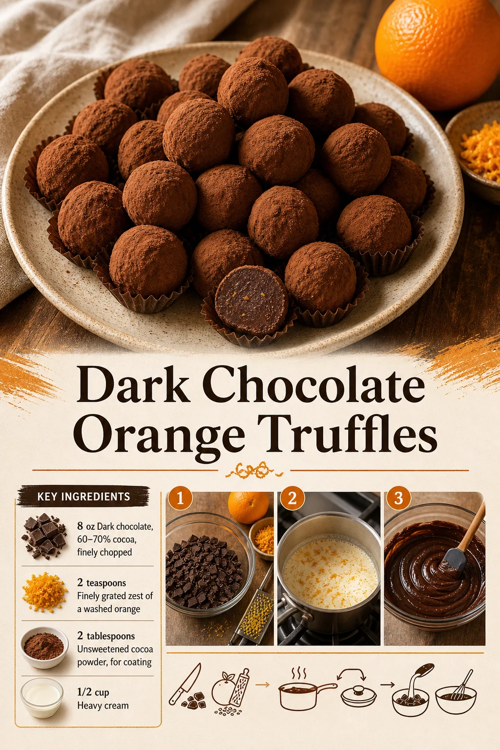 Portrait orange-zest dark-chocolate truffle graphic