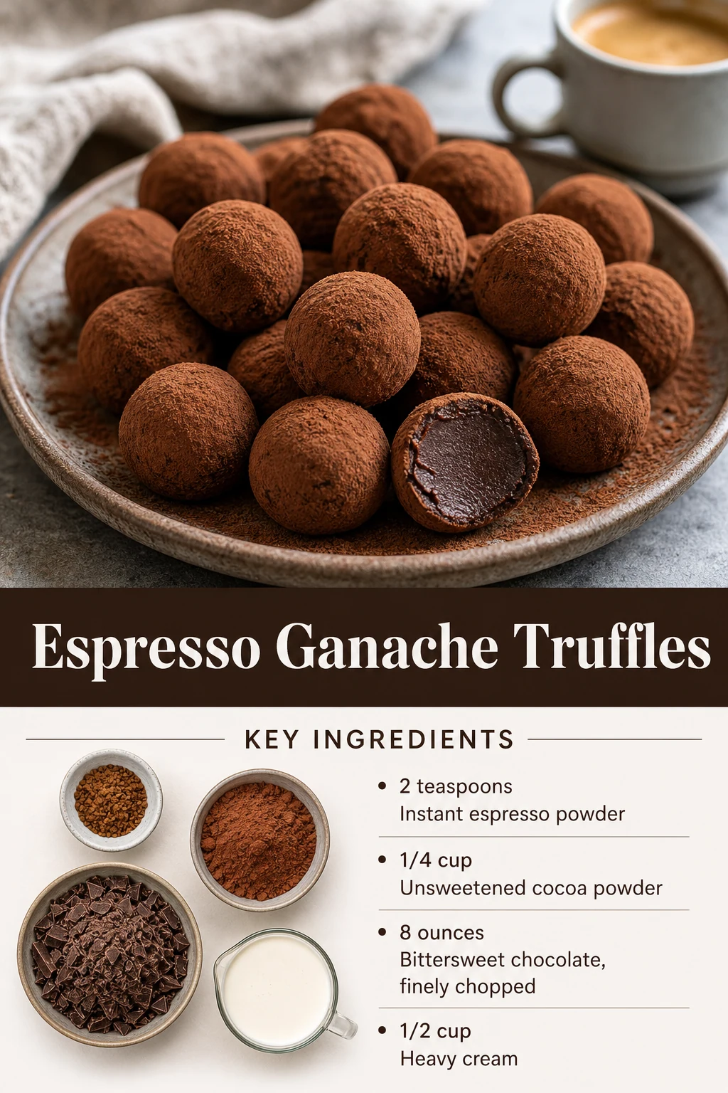 Portrait espresso ganache truffle graphic