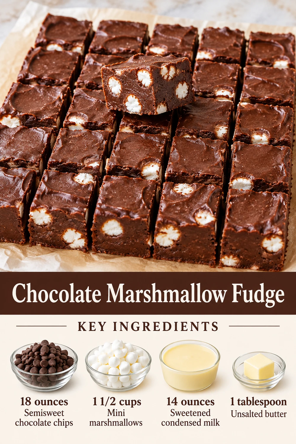 Portrait chocolate marshmallow fudge graphic