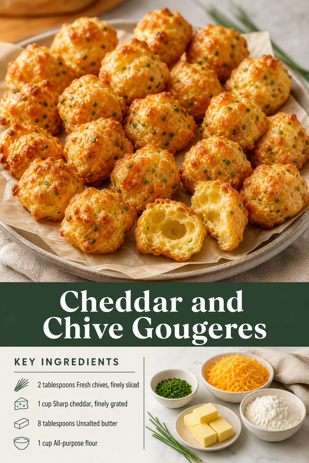 Portrait cheddar and chive gougères appetizer graphic