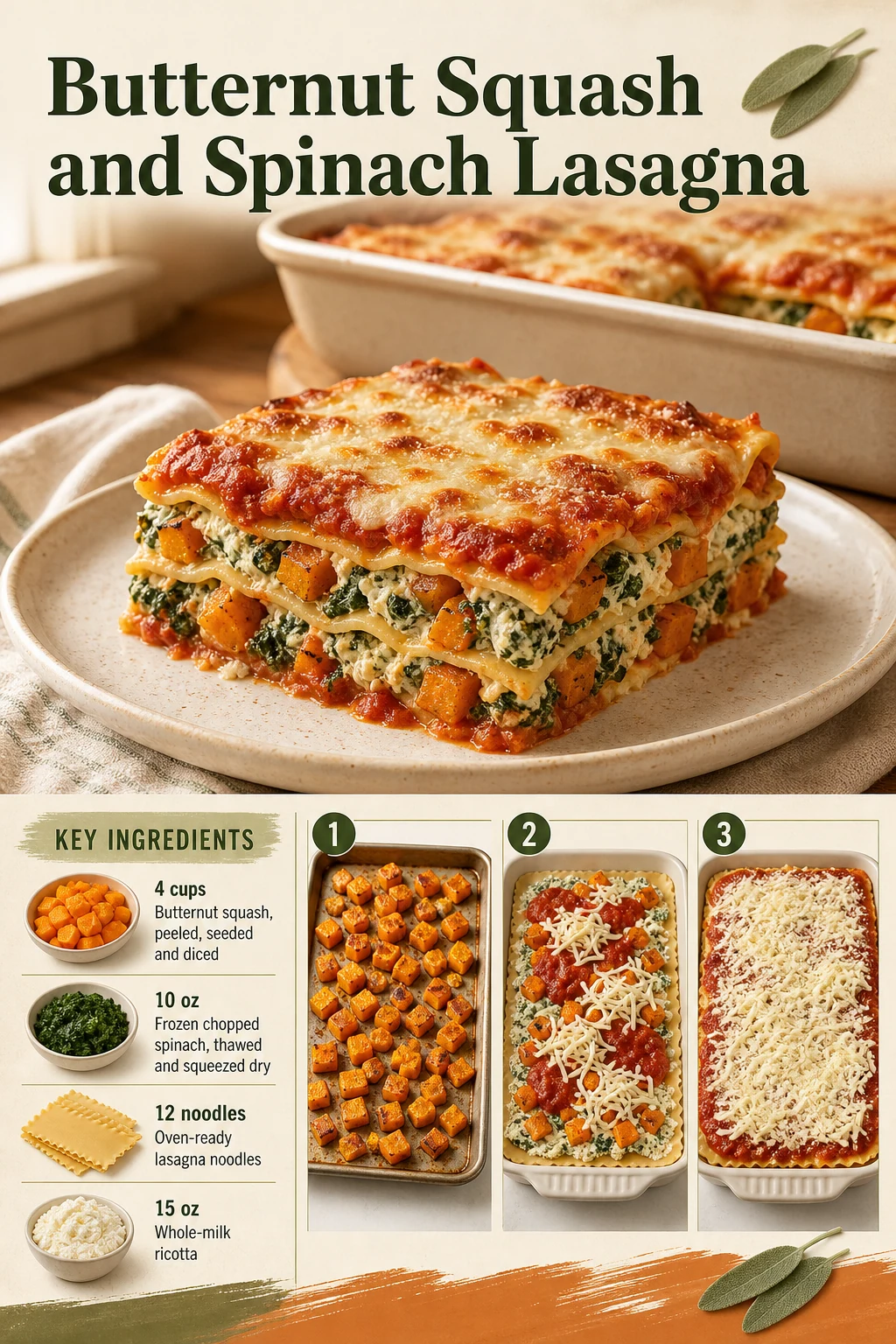 Portrait butternut-squash and spinach lasagna graphic