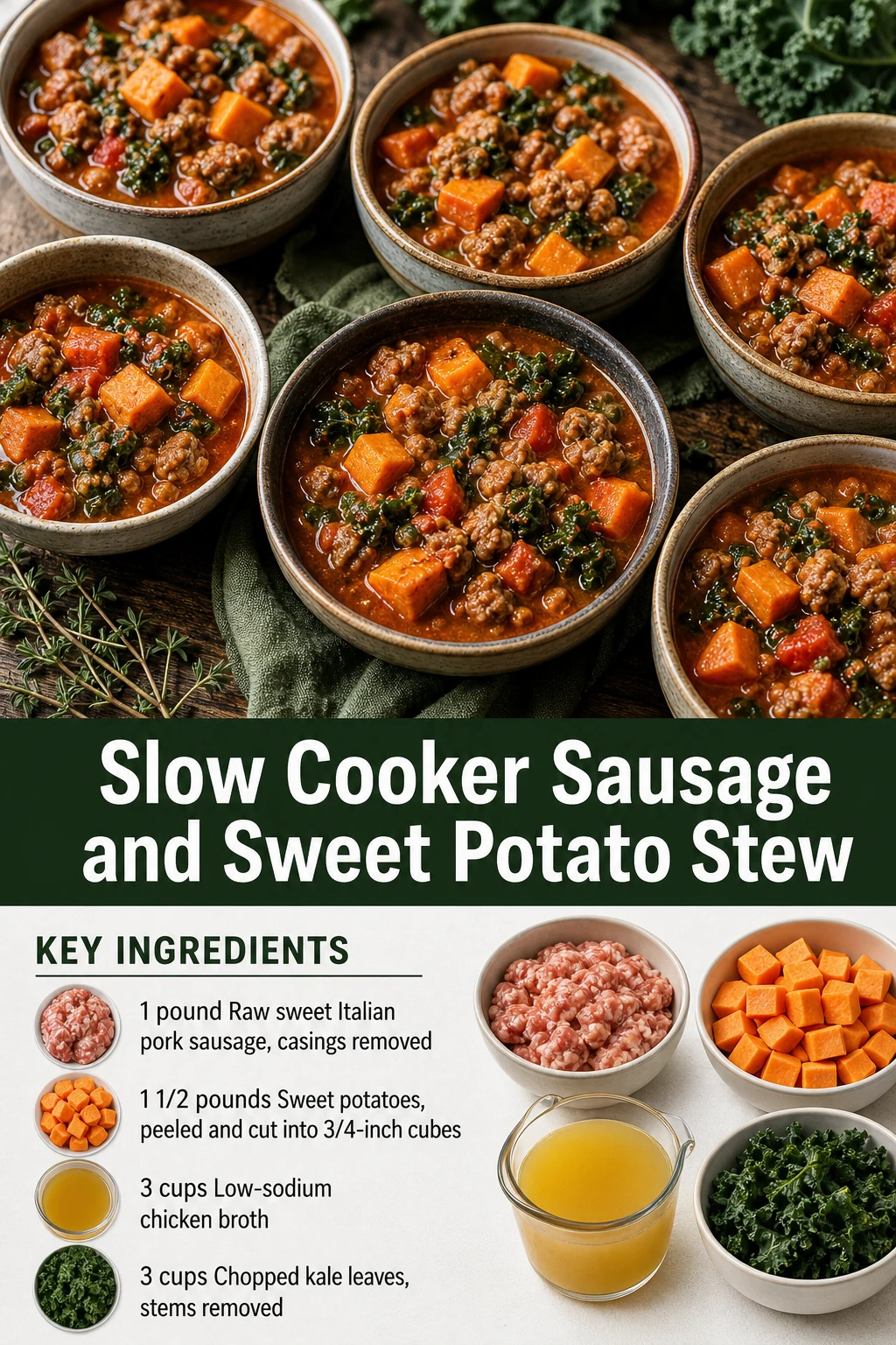 Portrait slow cooker sausage sweet potato stew graphic
