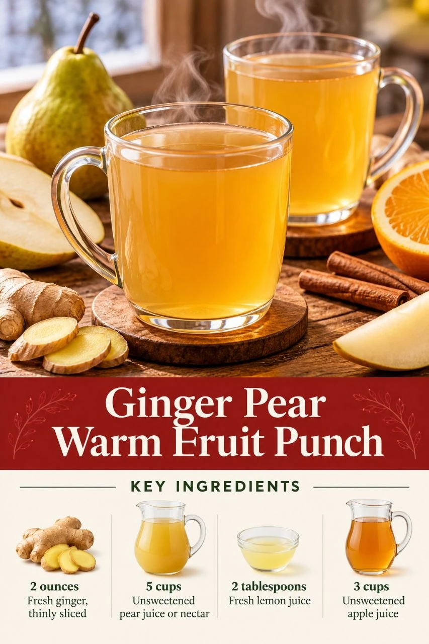Portrait warm ginger pear fruit punch graphic